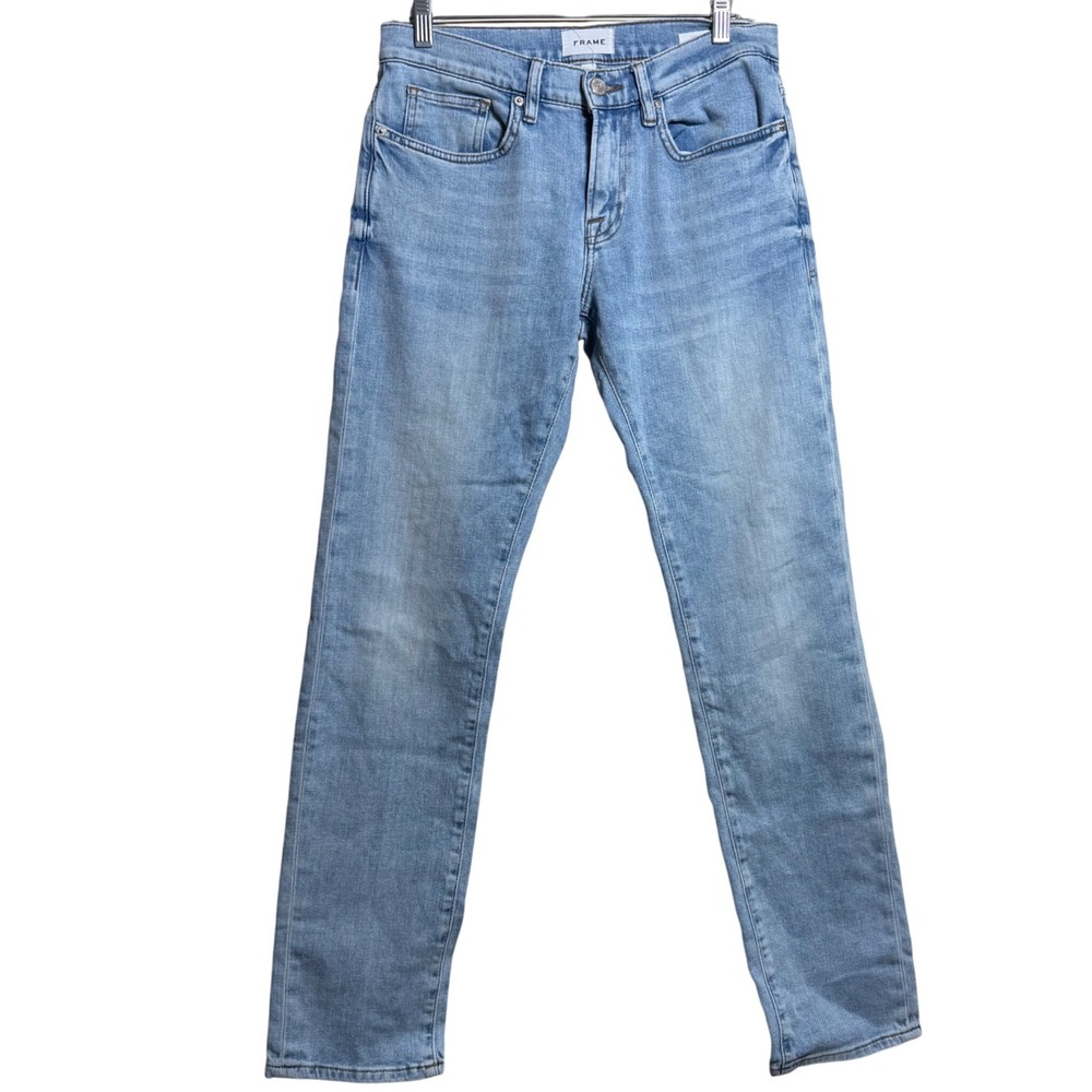 Frame L'Homme Slim Jeans Finn Light Wash Denim Mens Size 29 LMH838